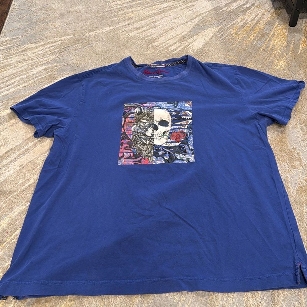 Robert Graham Wolfe skull Graphic Print Shirt size 2XL
